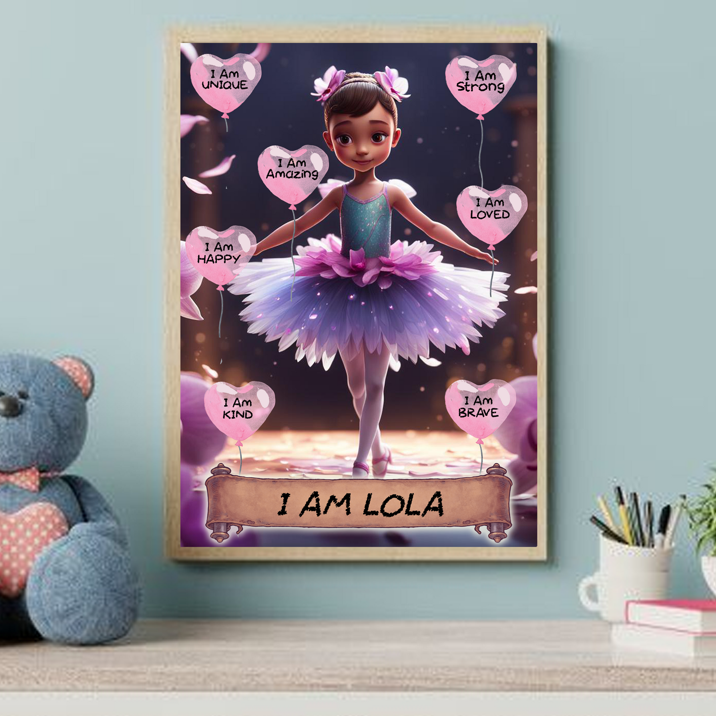 Positive Affirmation Personalised I Am Amazing Prints- Ballerina