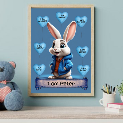 Positive Affirmation Personalised I Am Amazing Prints-Rabbit