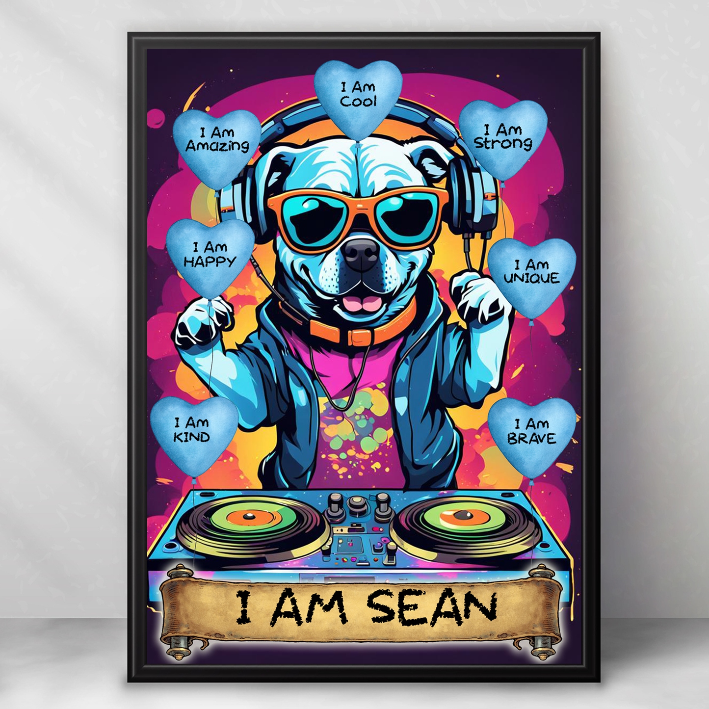 Positive Affirmation Personalised I Am Amazing Prints- Cool DJ