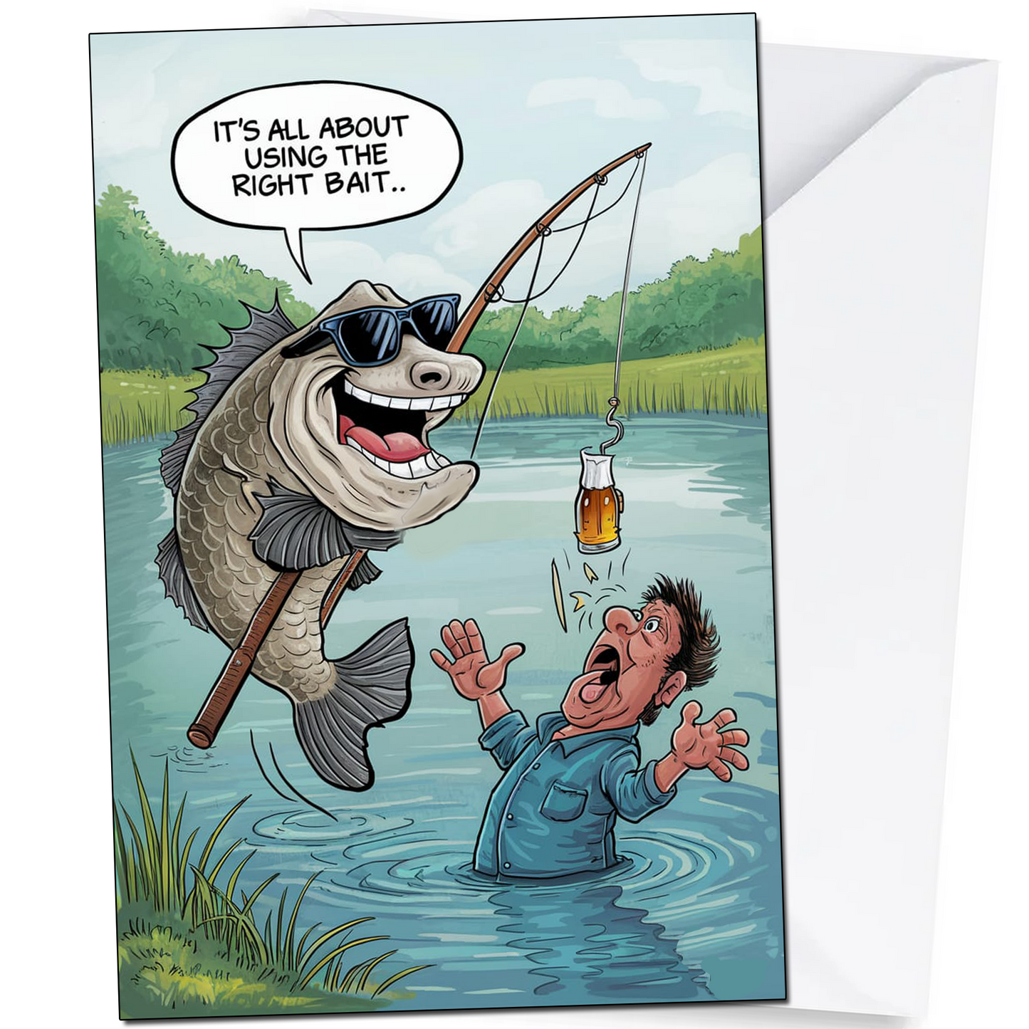 Fishing And Beer Card