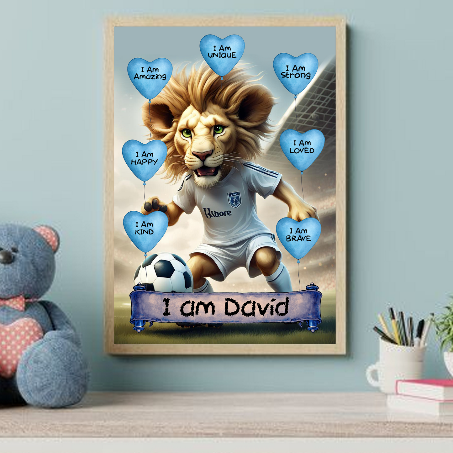 Positive Affirmation Personalised I Am Amazing Prints- Footballer