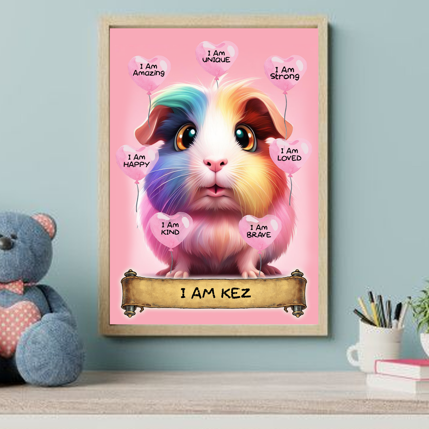 Positive Affirmation Personalised I Am Amazing Prints- Guinea Pig