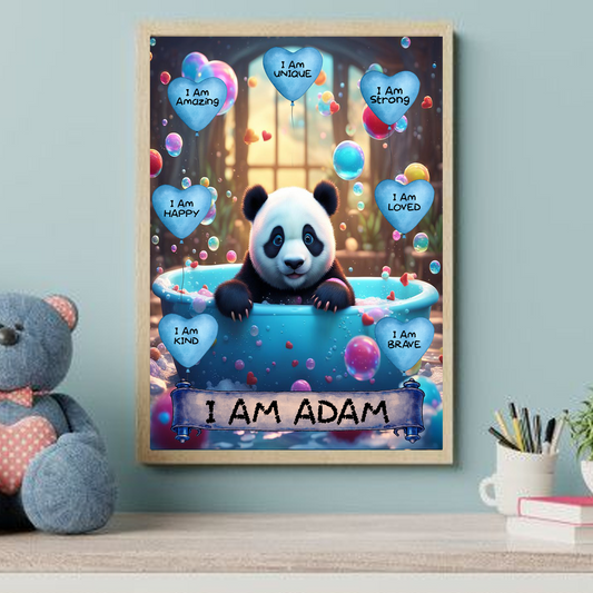 Positive Affirmation Personalised I Am Amazing Prints-Panda