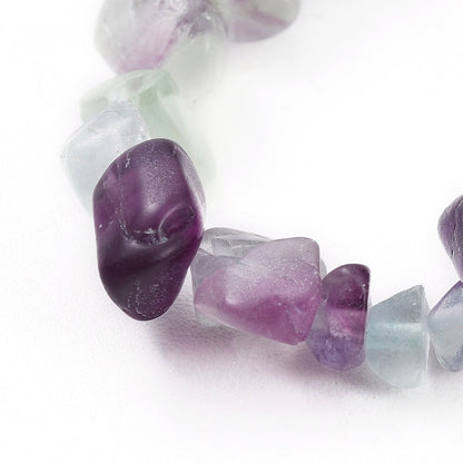 Natural Fluorite Chip Beaded Bracelet