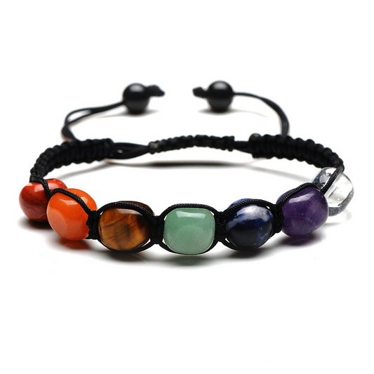 Seven Chakras  Stone Braided Bracelet