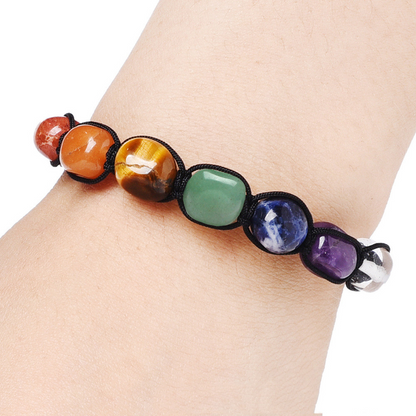 Seven Chakras  Stone Braided Bracelet