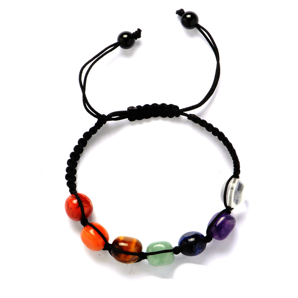 Seven Chakras  Stone Braided Bracelet