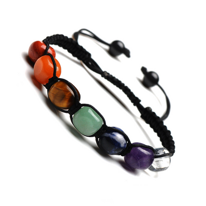 Seven Chakras  Stone Braided Bracelet