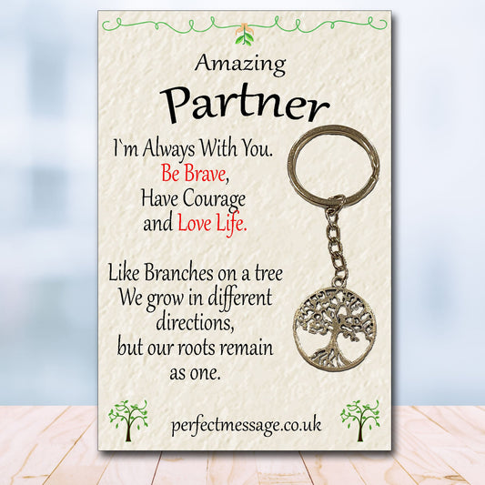 Partner Tree Of Life keyring, Partner Inspirational Gift