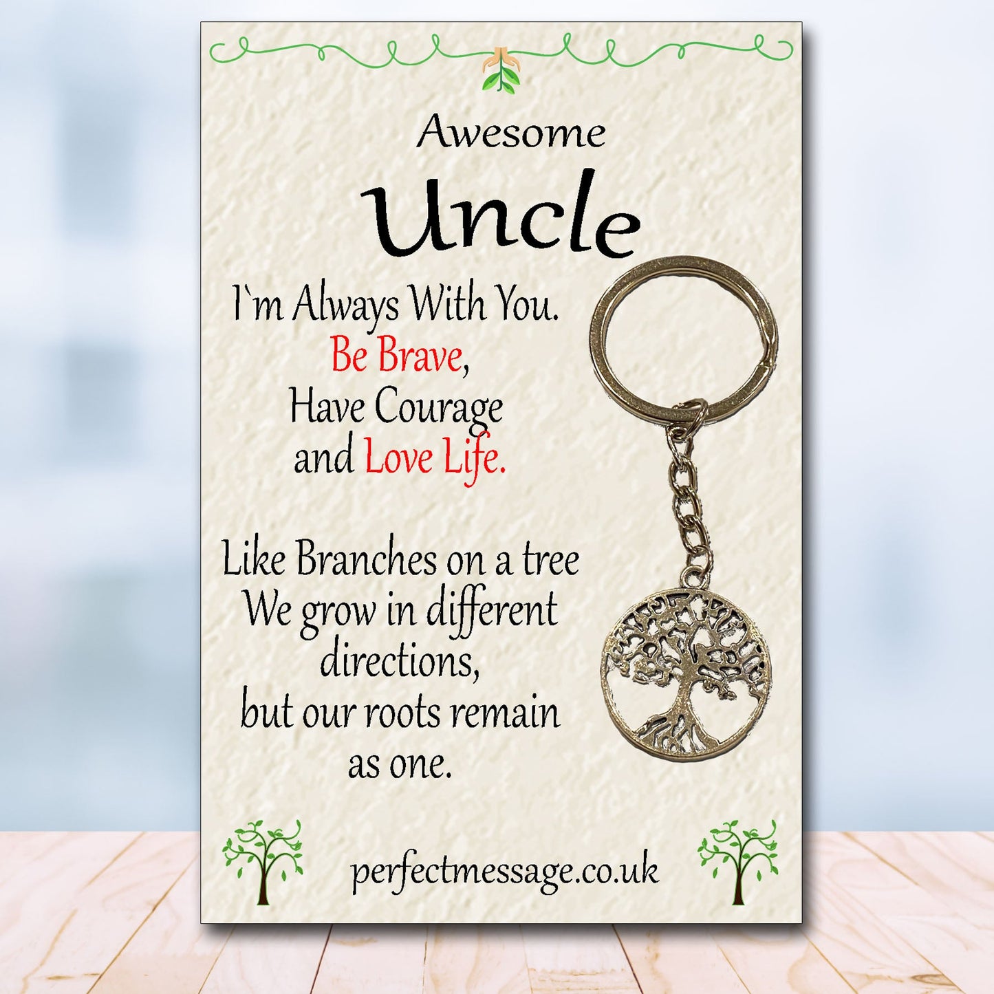 Uncle Tree Of Life Keyring, Uncle Inspirational Gift