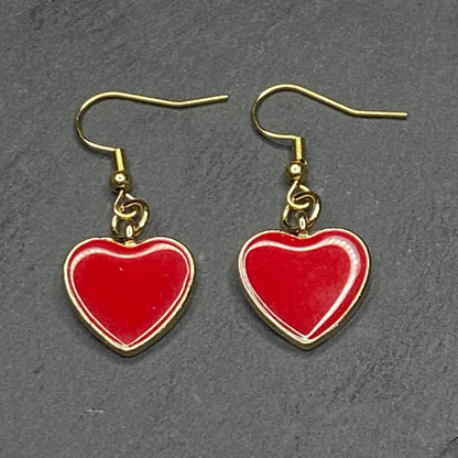 Classic Red Heart Earring