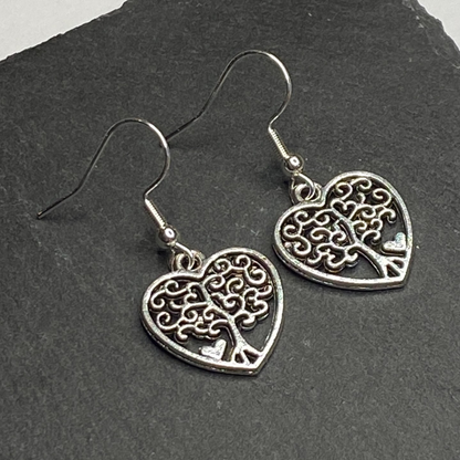 Tree of Life Heart Earrings