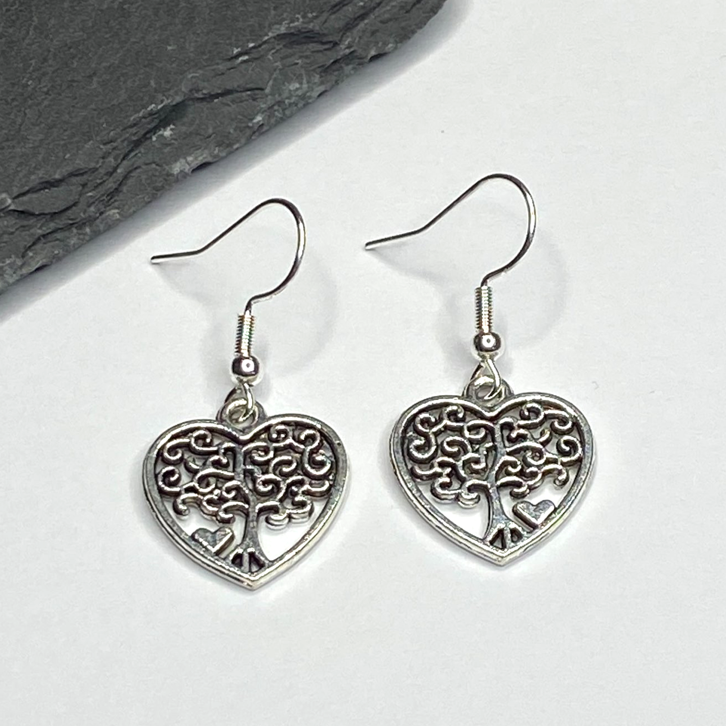 Tree of Life Heart Earrings