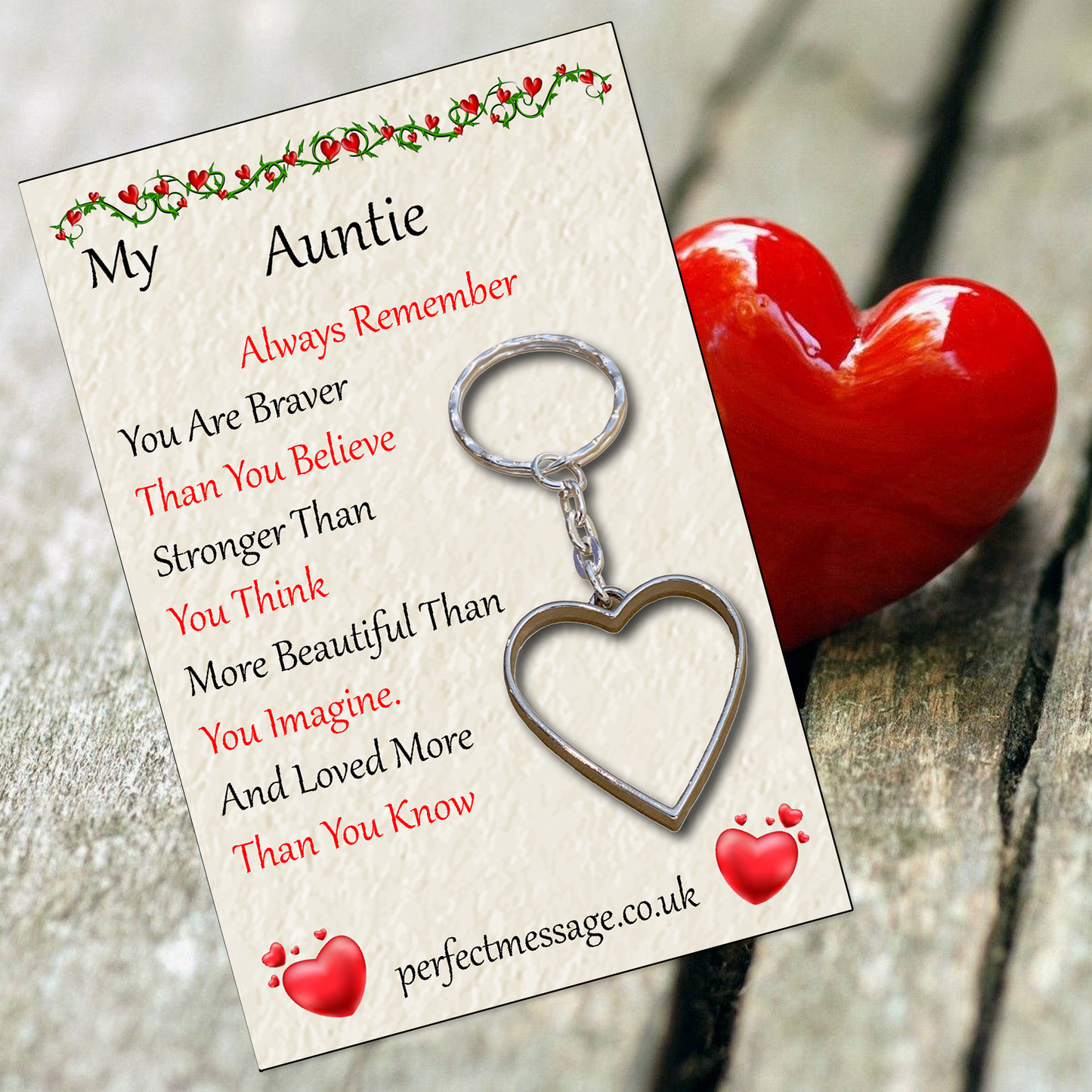 Auntie Always Believe Keyring Inspirational Gift