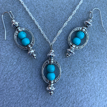 Bohemian Turquoise Bead Jewellery Set