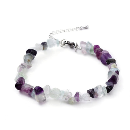 Natural Fluorite Chip Beaded Bracelet