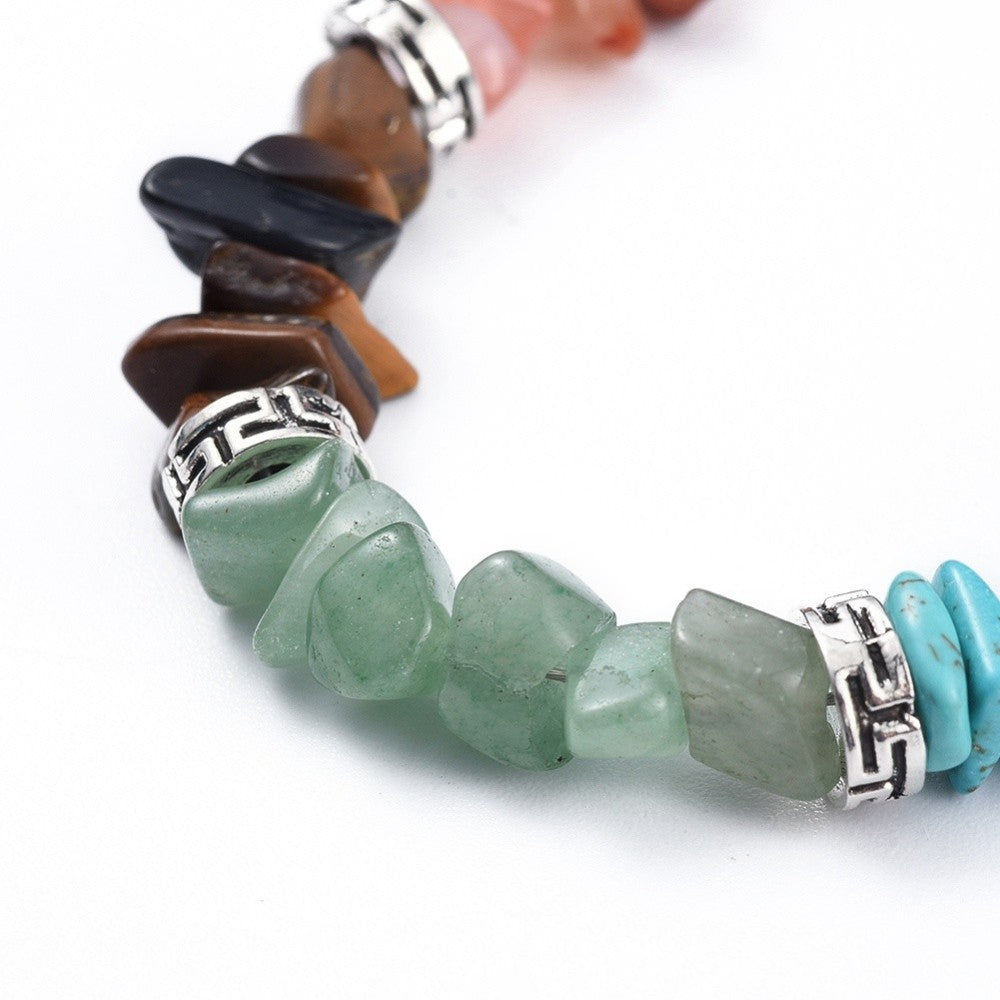 Chakra Bracelet with Stone Tip Extender Chain