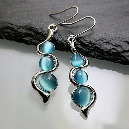 Luxury Blue Moonstone Style Earrings