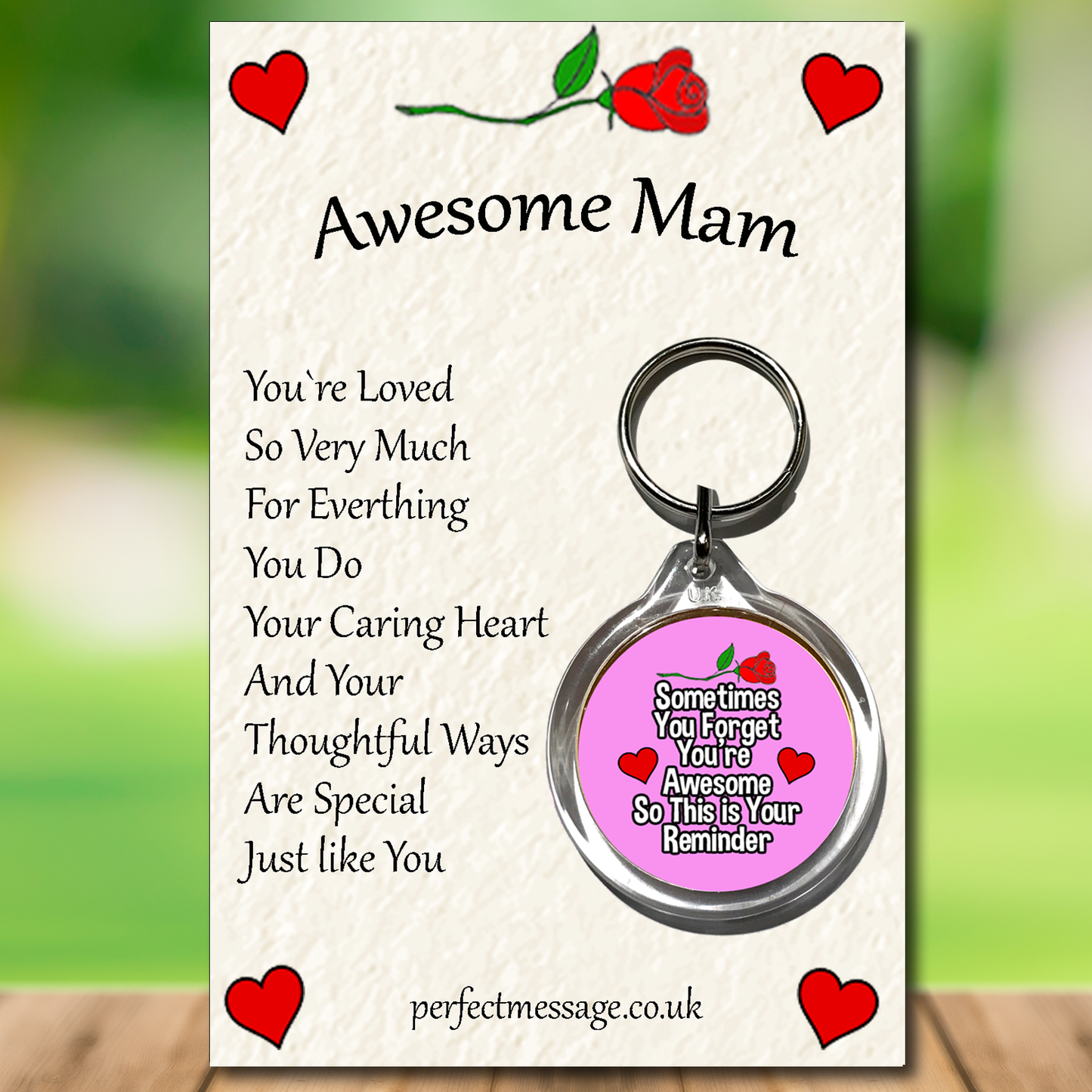 Awesome Mam Keyring Inspirational Gift