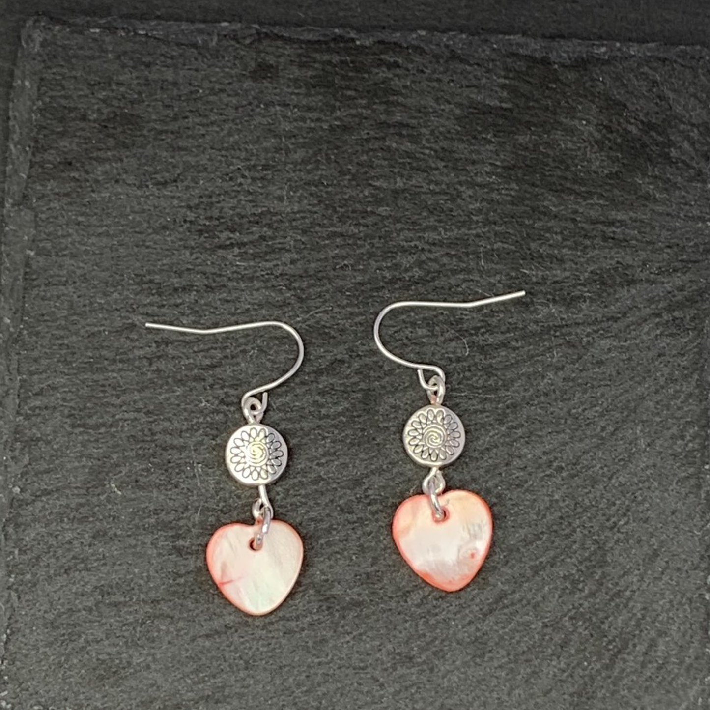 Pink Shell Dangle Earrings