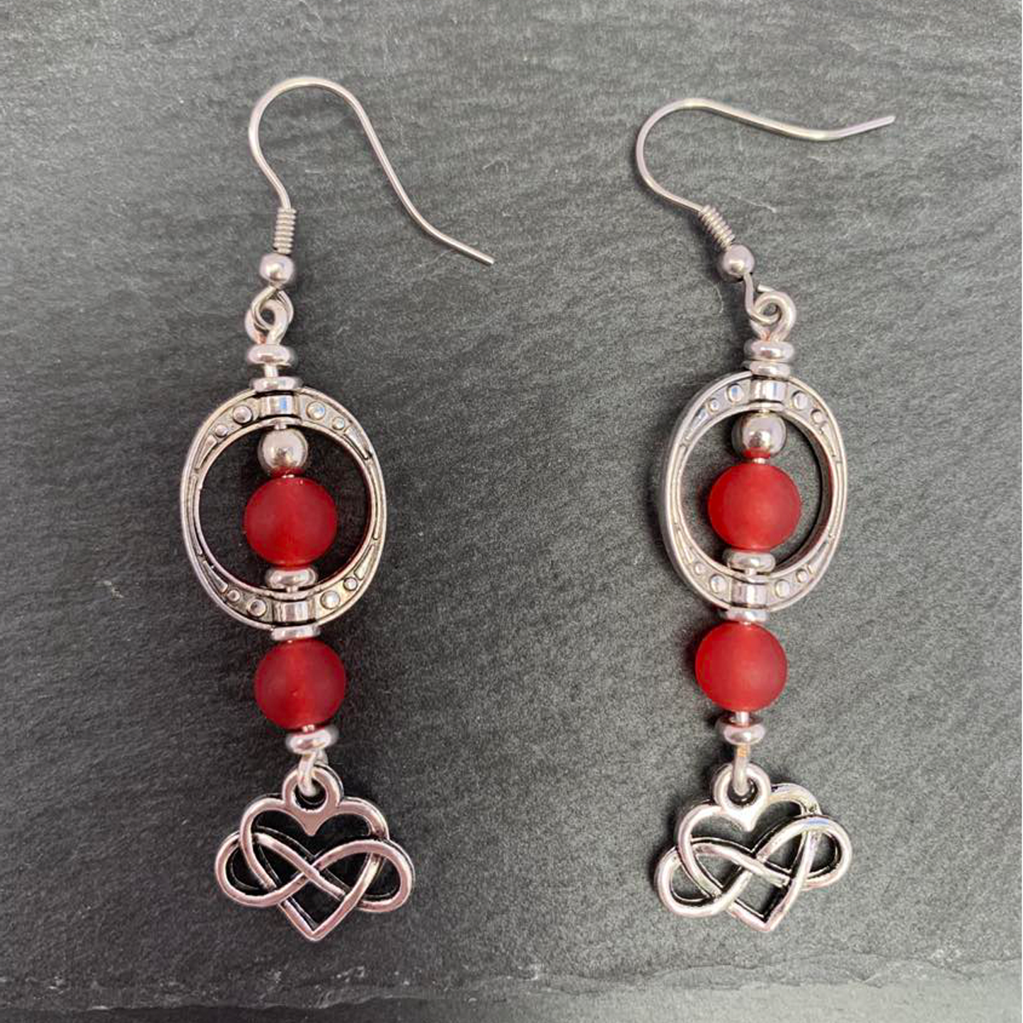 Wild Red Bead Earrings