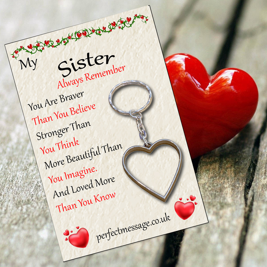 Sister Always Believe Keyring Inspirational Gift