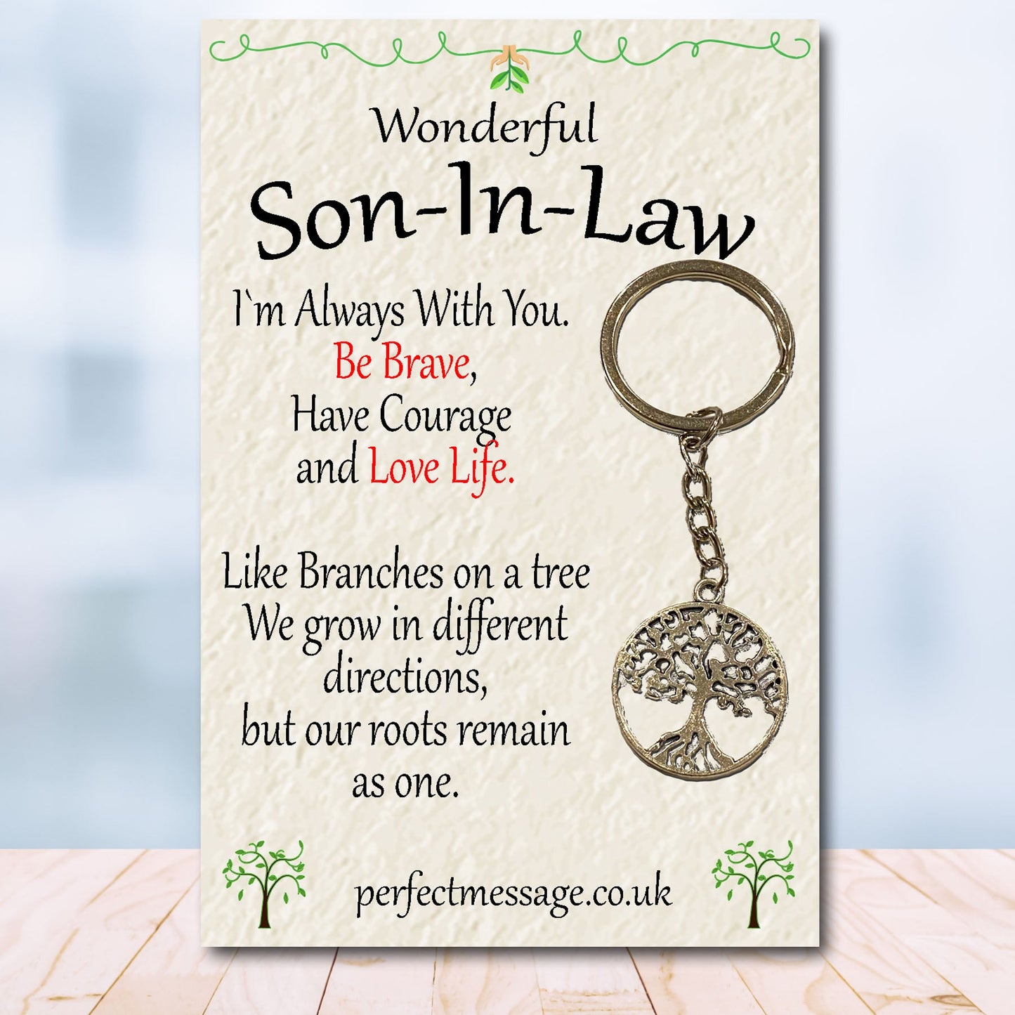 Son-in-law Tree Of Life keyring, Son-in-law Inspirational Gift