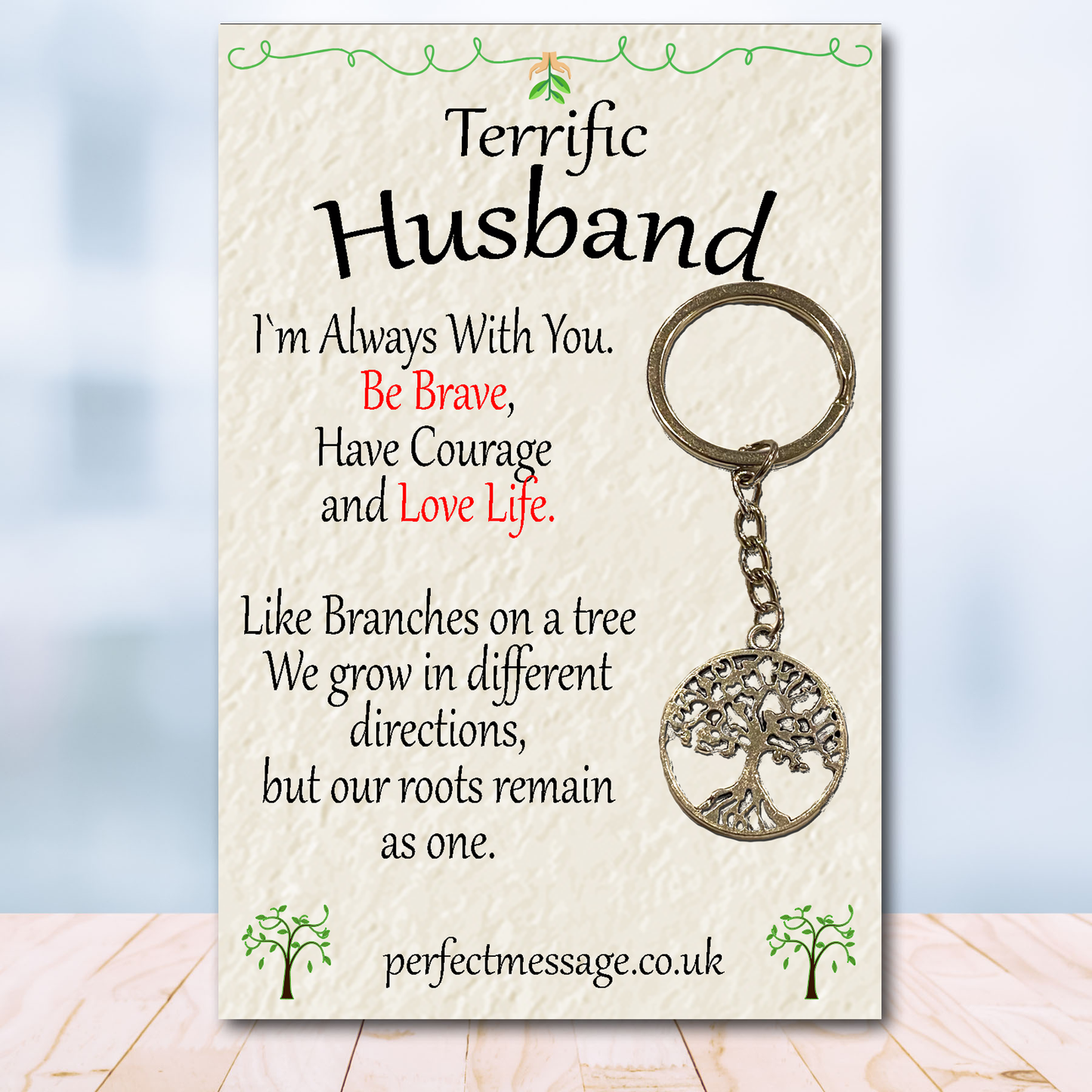 Terrific Husband Tree Of Life keyring Inspirational Gift