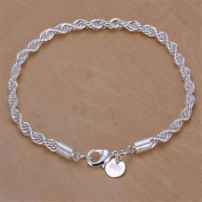 Silver Plated Rope Bracelet