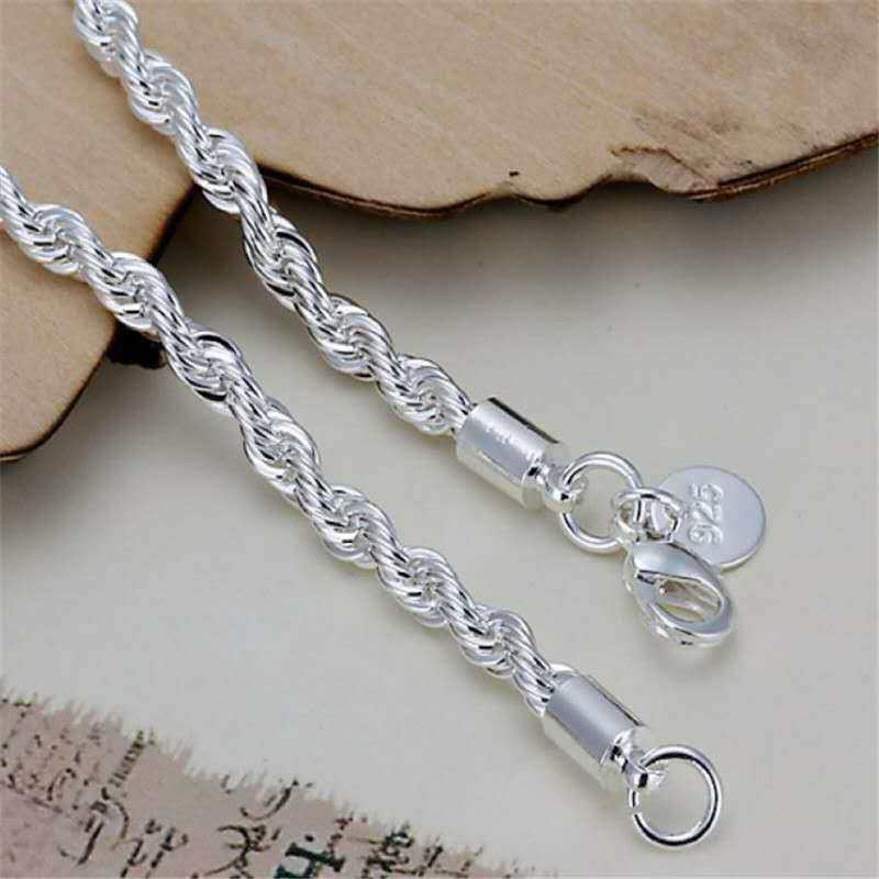 Silver Plated Rope Bracelet