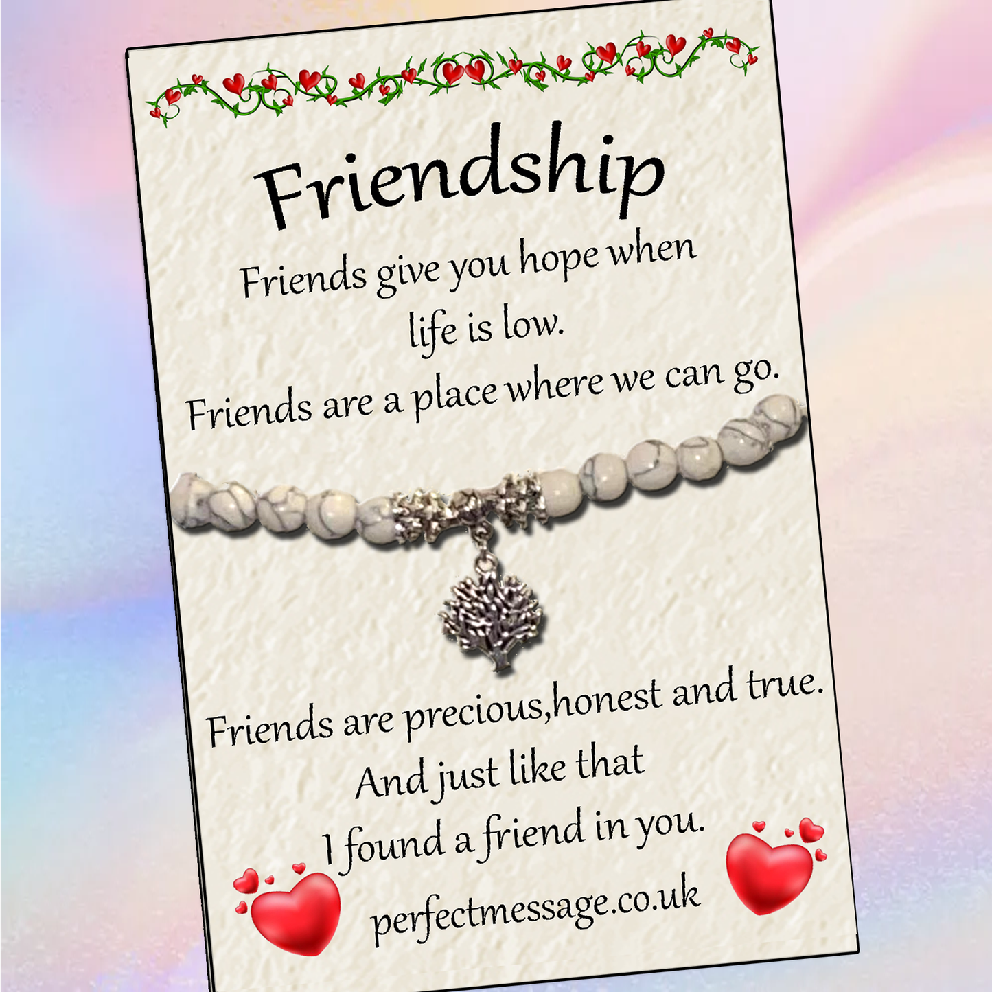 Friendship White Inspirational Bracelet