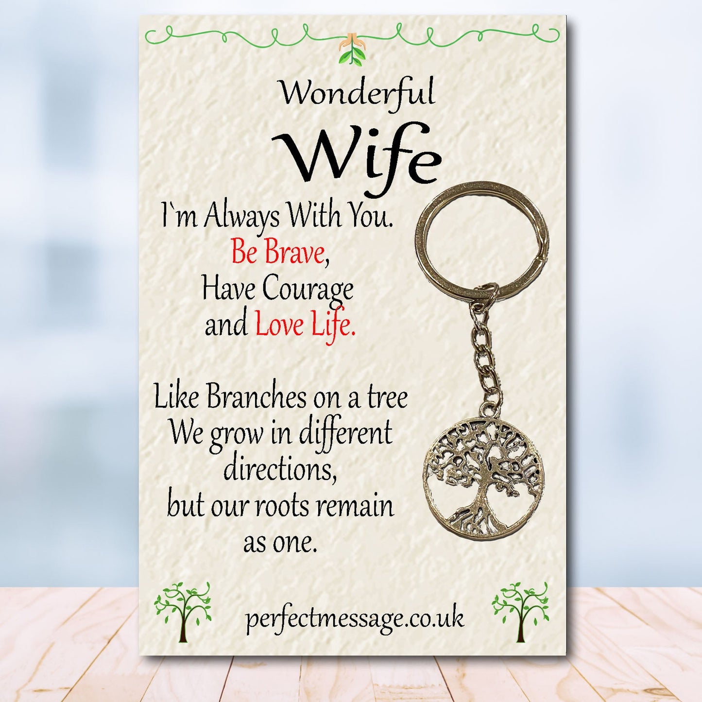 Wife Tree Of Life keyring, Wife Inspirational Gift